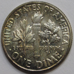 1963 Roosevelt Dime -antique album toned Ameican silver dime