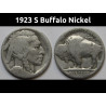 1923 S Buffalo Nickel - antique better date San Francisco mintmark nickel