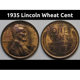 1935 Lincoln Wheat Cent - antique uncirculated Great Depression era American penny