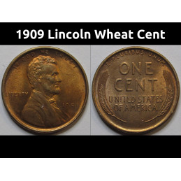 1909 Lincoln Wheat Cent - higher grade uncirculated American wheat penny