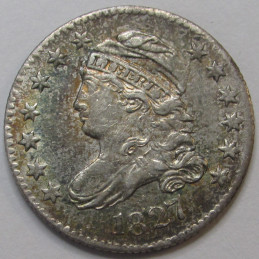 1827 Capped Bust Dime - historic higher grade early American silver dime