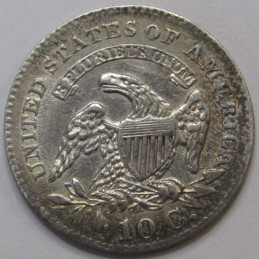 1827 Capped Bust Dime - historic higher grade early American silver dime