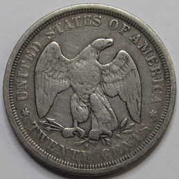1875 S Twenty Cent Piece - odd denomination San Francisco mint American silver coin