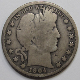 1904 S Barber Half Dollar - better date San Francisco mint American silver half dollar