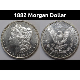1882 Morgan Dollar - high grade uncirculated Old West era American silver dollar