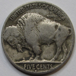 1928 D Buffalo Nickel - antique Denver mintmark American Indian coin