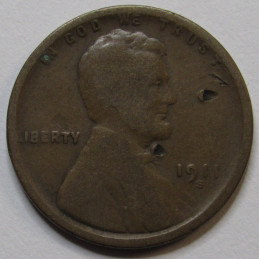 1911 S Lincoln Wheat Cent - scarce date San Francisco mintmark American penny