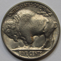 1928 D Buffalo Nickel - uncirculated antique American five cent bison coin