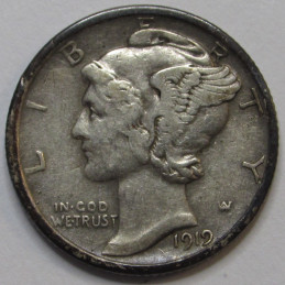 1919 S Mercury Dime - antique San Francisco mintmark silver dime