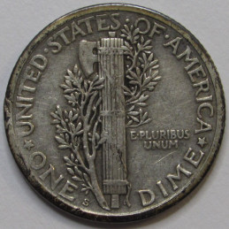 1919 S Mercury Dime - antique San Francisco mintmark silver dime