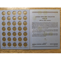 Whitman vintage coin folder for Lincoln Cents - 1909-1945 - scarce printing