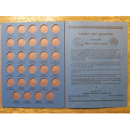 Whitman coin folder for Lincoln Cents - 1909-1940 - vintage penny storage