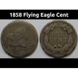 1858 Flying Eagle Cent - antique pre Civil War era American cupronickel penny