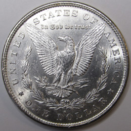 1879 S Morgan Dollar - third reverse - antique uncirculated American silver dollar coin