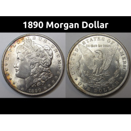 1890 Morgan Dollar - antique Old West era uncirculated American silver dollar