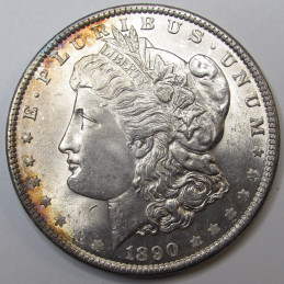 1890 Morgan Dollar - antique Old West era uncirculated American silver dollar