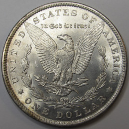 1890 Morgan Dollar - antique Old West era uncirculated American silver dollar