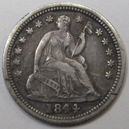 1844 O Seated Liberty Half Dime - antique better condition small American silver coin