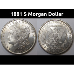 1881 S Morgan Dollar - uncirculated San Francisco mintmark American silver dollar
