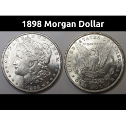 1898 Morgan Dollar - antique uncirculated American silver dollar coin