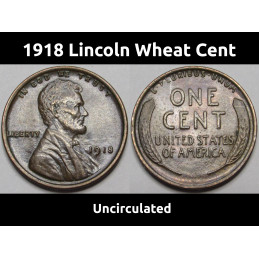 1918 Lincoln Wheat Cent -...