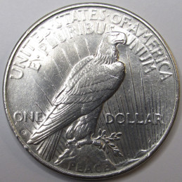 1934 D Peace Dollar - antique better date uncirculated American silver dollar
