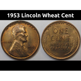 1953 Lincoln Wheat Cent - vintage uncirculated American wheat penny coin