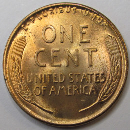 1945 Lincoln Wheat Cent - antique unriculated WW2 era American wheat penny