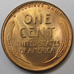 1948 D Lincoln Wheat Cent - antique gem uncirculated Denver mintmark wheat penny