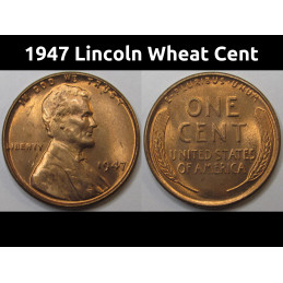 1947 Lincoln Wheat Cent - vintage uncirculated condition American wheat penny