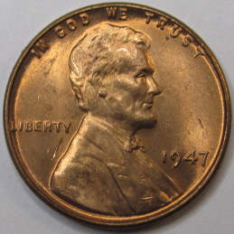 1947 Lincoln Wheat Cent - vintage uncirculated condition American wheat penny