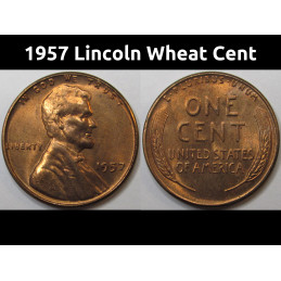 1957 Lincoln Wheat Cent - vintage unrciculated American wheat penny