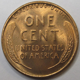 1958 D Lincoln Wheat Cent - antique final year of issue uncirculated American wheat penny