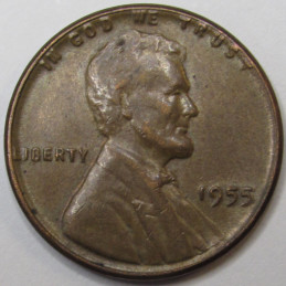 1955 Lincoln Wheat Cent - Poor Man's Double Die - error wheat penny