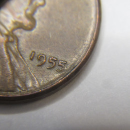 1955 Lincoln Wheat Cent - Poor Man's Double Die - error wheat penny