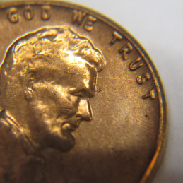 1963 D Lincoln Memorial Cent - vintage Cracked Skull type die break error