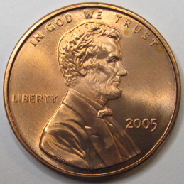 2005 Lincoln Memorial Cent - satin finish - 90 percent copper finish vintage penny