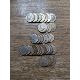 Lot of 34 1965-1969 40% Silver JFK Half Dollars - collectible silver coins