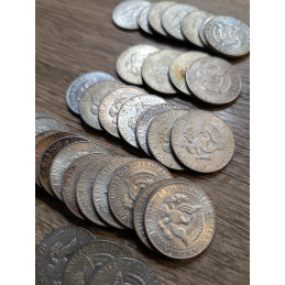 Lot of 34 1965-1969 40% Silver JFK Half Dollars - collectible silver coins