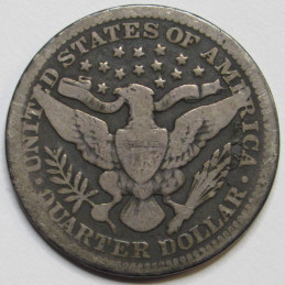 1902 Barber Quarter - antique turn of the century American silver coin