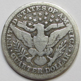 1916 Barber Quarter - antique final year of issue Amerian silver quarter