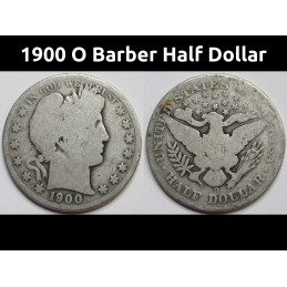 1900 O Barber Half Dollar - antique New Orleans mint turn of the century coin