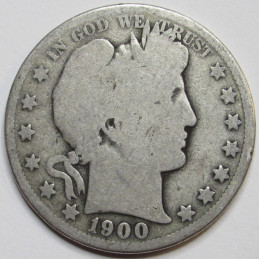 1900 O Barber Half Dollar - antique New Orleans mint turn of the century coin