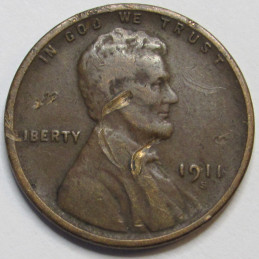 1911 S Lincoln Wheat Cent - antique scarce date San Francisco mintmark penny