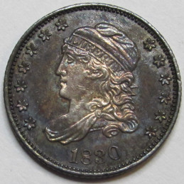 1830 Capped Bust Half Dime - antique great conditioned toned half dime