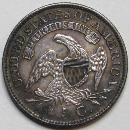 1830 Capped Bust Half Dime - antique great conditioned toned half dime
