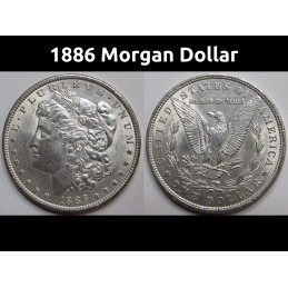 1886 Morgan Dollar - antique uncirculated Wild West era American silver dollar