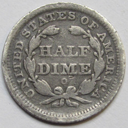 1841 O Seated Liberty Half Dime - antique New Orleans mint small silver coin