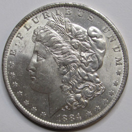 1884 O Morgan Dollar - antique uncirculated New Orleans mint beautiful silver dollar