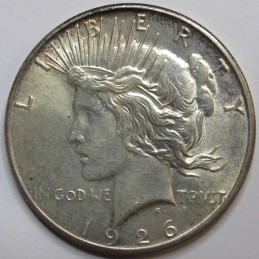1926 S Peace Dollar - antique better date uncirculated American silver dollar
